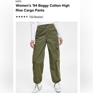 Levi’s Women 94 Baggy Cotton High Rise Cargo Pants
